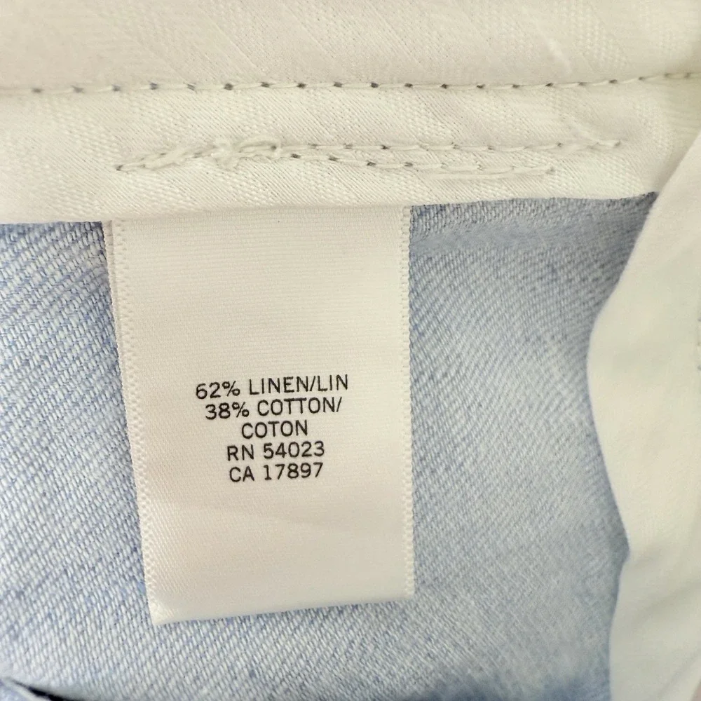 Banana Republic Martin Fit Women's Light‎ Blue Linen Pants Size 12
